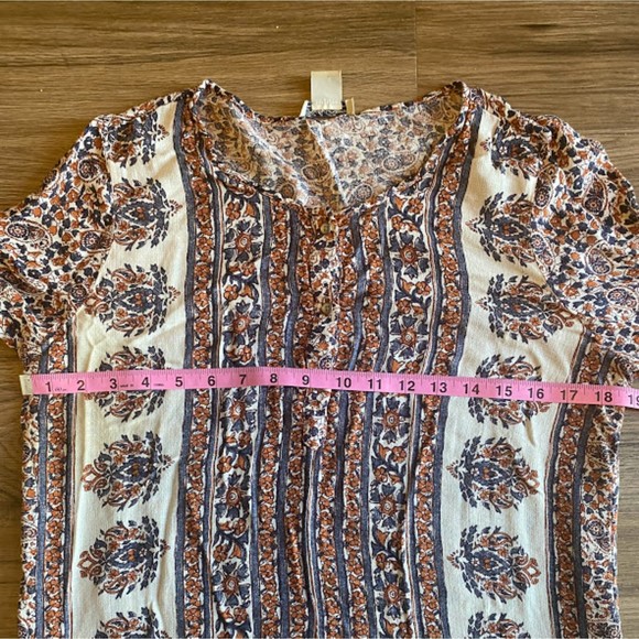 Lucky Brand Boho Paisley Blouse M - Picture 5 of 7